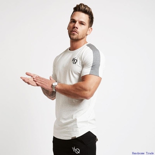Gym Fitness tshirts Mens Crossfit Workout T-shirts TopMan男T