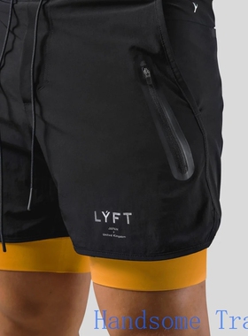 男士运动休闲跑步篮球健身速干双层短裤 mens compression shorts