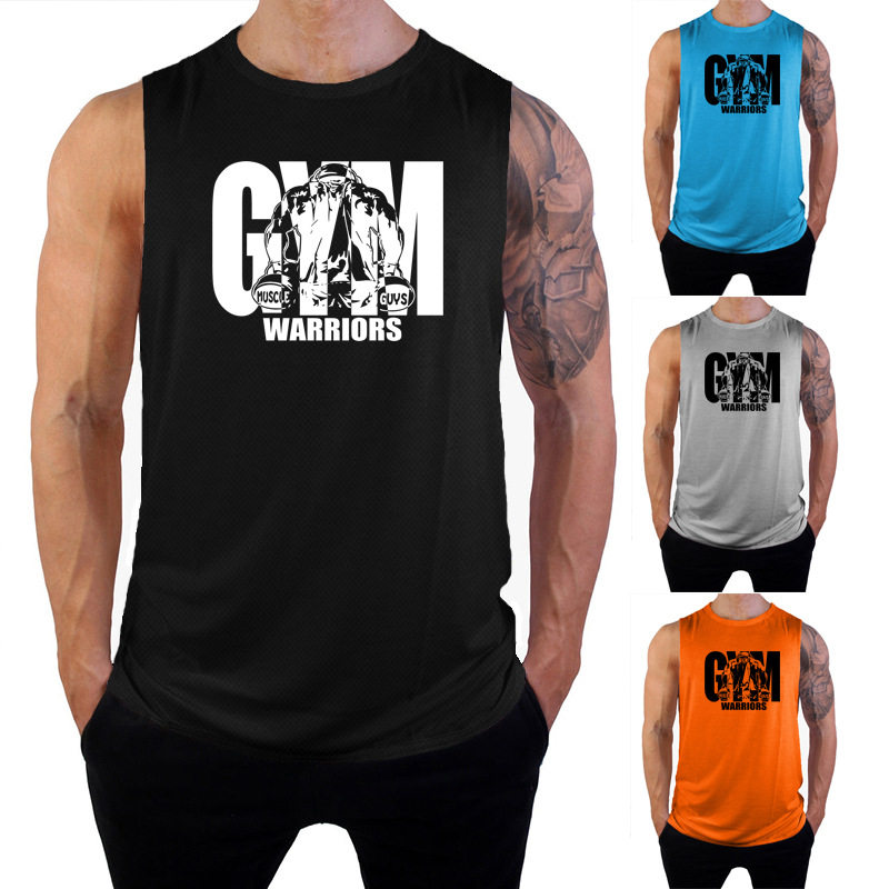 men compression vest tank top速干健身背心 网孔透气无袖t恤