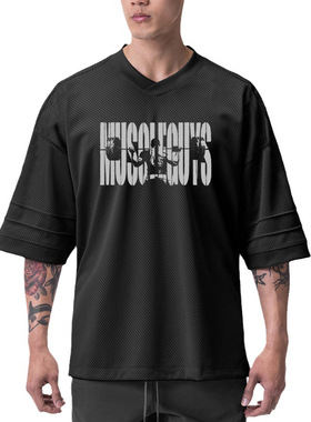 Quick Dry T-Shirt Shirt Compression Tee Tops健身宽松T恤男