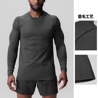 Men Long Sleeve GYM Clothes Hoodie Tshirt春秋季男士长袖t恤