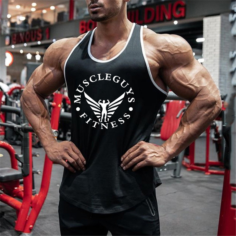 crossfit vest men Gym tank男士健身背心健身房健美无袖训练服