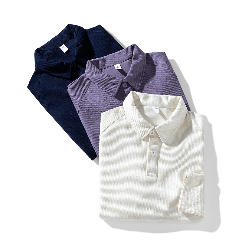 men long sleeve t shirt quality t-shirt翻领polo卫衣男装休闲