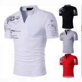 polo vneck shirt tshirt mens prints golf graphic clothing男t