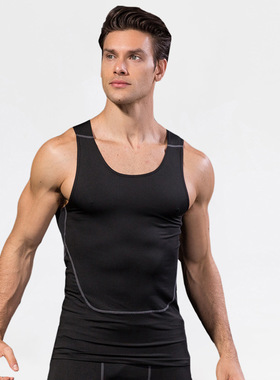 Men Gym Compression Vest Man shirt Tank Top紧身训练PRO背心男