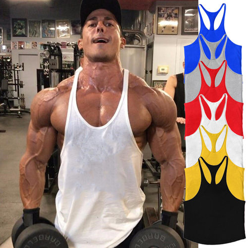 mens vest tank man gym singlet tops纯色男士运动背心纯棉光板