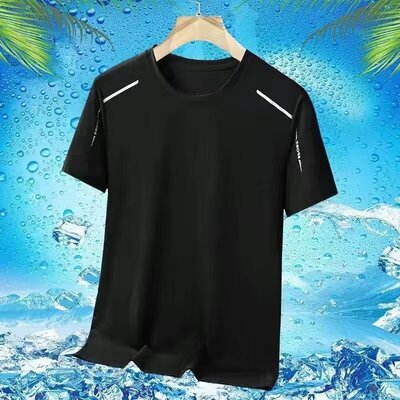 quick dry t-shirt shirt compression tee tops新款冰丝夏男士