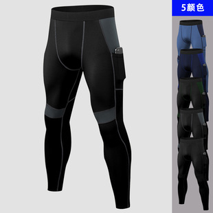 Man Gym Compression Leggins Mens Leggings Tights男口袋训练裤