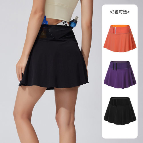 wmen compression Skirt宽松假两件防走光运动短裙遮臀显瘦女士带