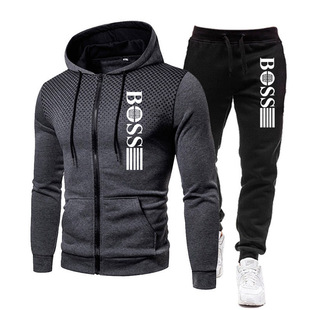Men Tracksuit Hooded Sweatshirt+pants Fitness Sets卫衣套装男