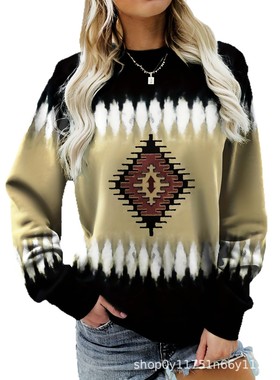 New Women's Western Ethnic Thin Sweatshirt Pullover hoodie女