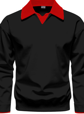 man clothes for men male2025翻领上衣假两件拼接休闲长袖套头潮