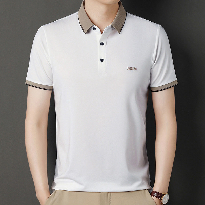 men's short sleeve tshirt短袖t恤男士翻领简约休闲宽松翻领中年