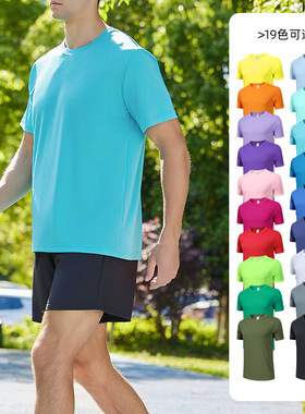 men compression shorts户外宽松纯色大码套装运动休闲圆领短袖