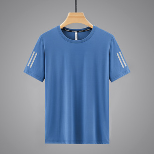 crossfit tshirt gym tops tee冰丝t恤夏男士短袖宽松速干上衣