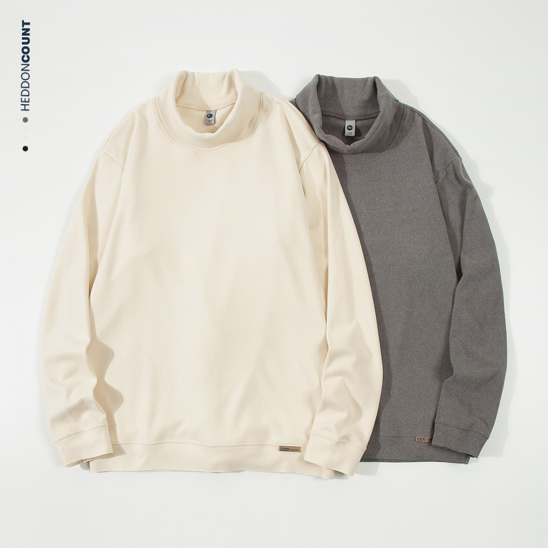 Men Long Sleeve T shirt Quality T-shirt半高领德绒打底衫男