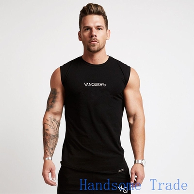 men gym tank健身欧美时尚运动休闲男跑步训练无袖背心vest shirt