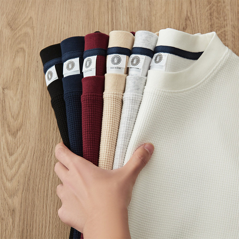 men shirt tee tops versatile shirts man outfits280g华夫格