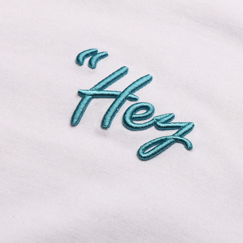 Men Cotton tShirt Geyuna日系品质短袖t恤立体字母绣花半袖情侣