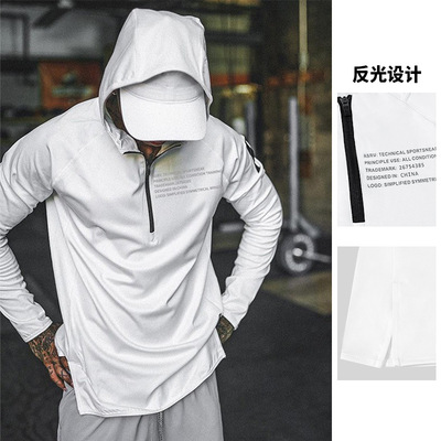 Men Long Sleeve GYM Clothes Hoodie Tshirt2025男士春款上衣