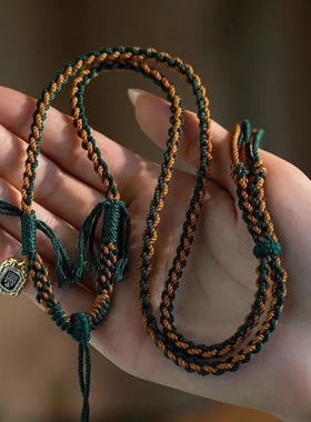 藏式手工编织绳绳挂脖吊坠项链绳民族风唐卡佛牌文玩手工配挂绳子