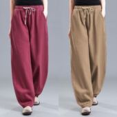 棉麻裤 松紧宽松哈伦裤 子夏季 新款 高档灯笼裤 外贸撤柜捡漏清仓夏季