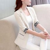 休闲西服短款 2023春夏秋季 外套女士上衣五分袖 文艺修身 新款 小西装