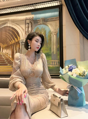 XULU原创电14K金925银针耳环高级轻奢气质白锆石香槟色水晶耳坠女