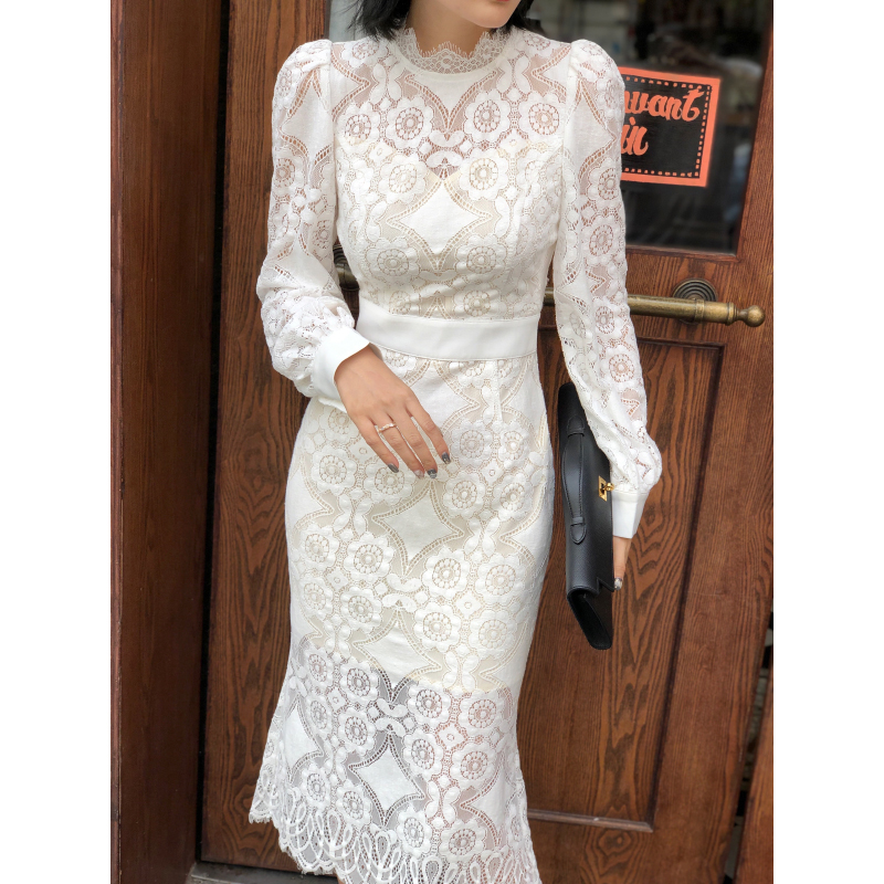 xulu原创定制流行新款长袖蕾丝