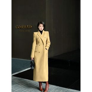 驳领毛呢大衣外套 优雅保暖长袖 XULU原创新款 100%羊毛高端大气修身