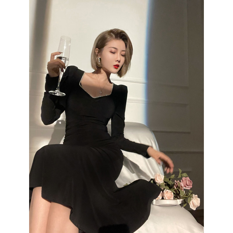 XULU原创时尚轻奢纯色优雅气质修身包臀裙桃心领赫本风鱼尾连衣裙,女装/女士精品,连衣裙,淘宝优惠券,粉丝福利购,淘宝优惠卷