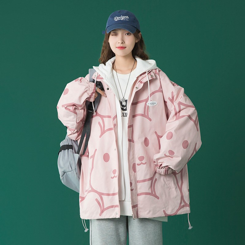 涂鸦印花防风夹克秋季宽松