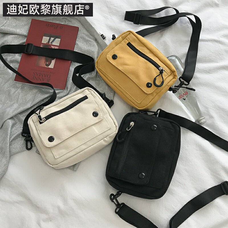 斜挎帆布小包包女百搭学生蹦迪包