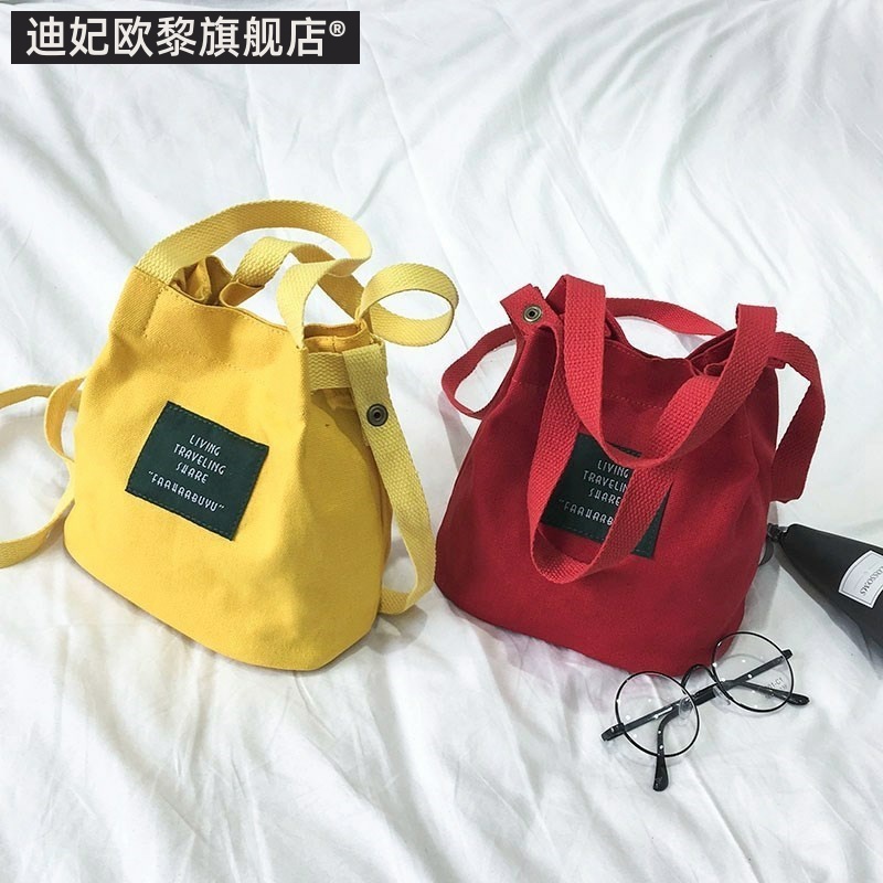小包包女2018新款韩版手提包小布包手拎包帆布小号迷你纯色百搭包