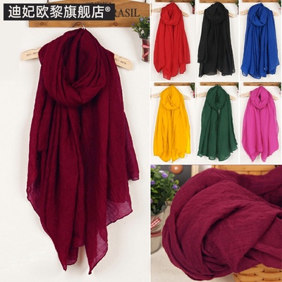 韩版棉麻围巾女士披肩两用