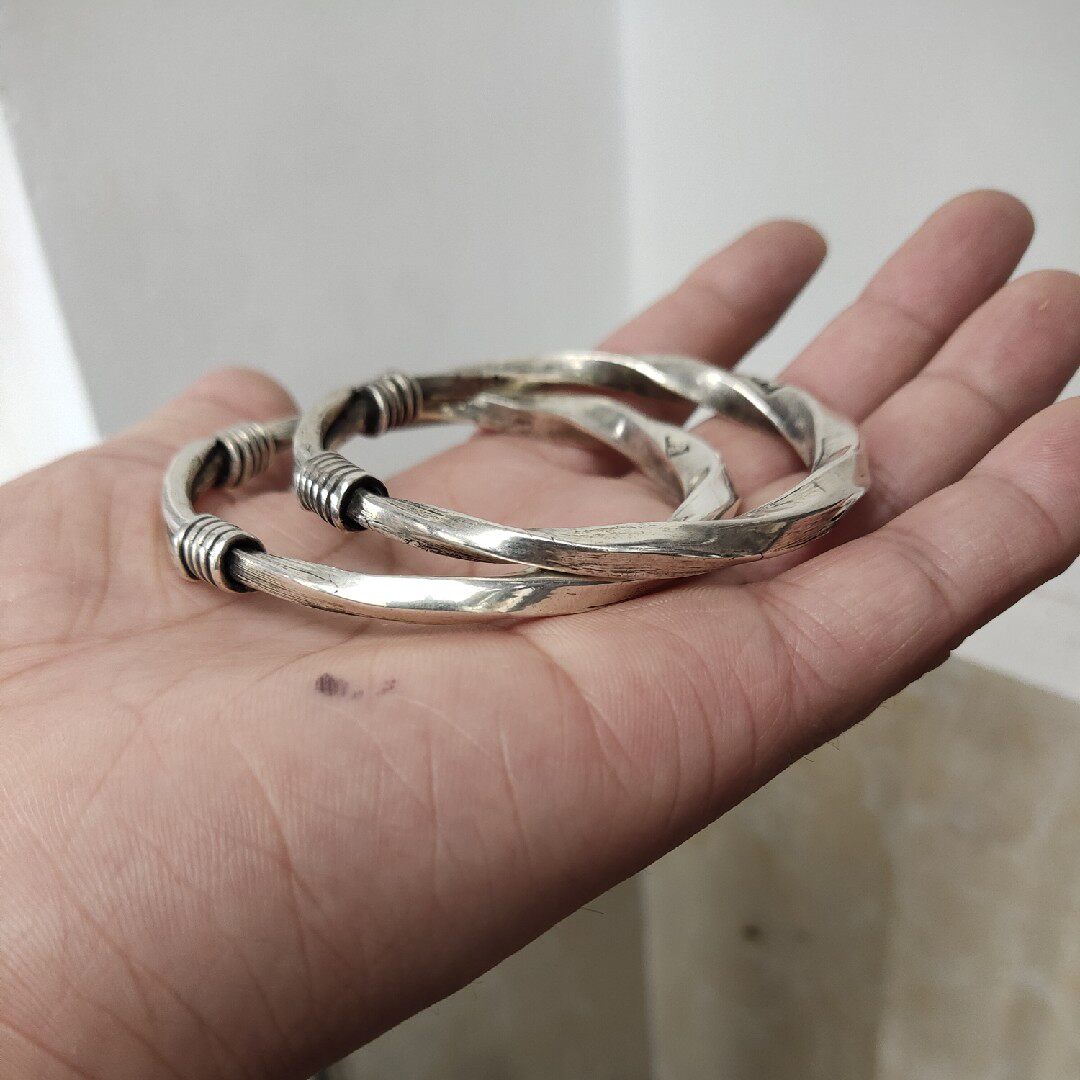 thumbnail for 925 silver bracelet, Miao silver bracelet accessories, solid silver bracelet can adjust the size of Guizhou Miao silver bracelet