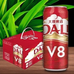 云南大理V8啤酒正品经典原味老牌小麦淡啤黄啤 500mlX6罐装一整箱