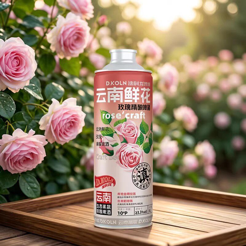 云南鲜花精酿啤酒生态果蔬啤经典中式玫瑰味小麦黄啤1000mlX1罐装