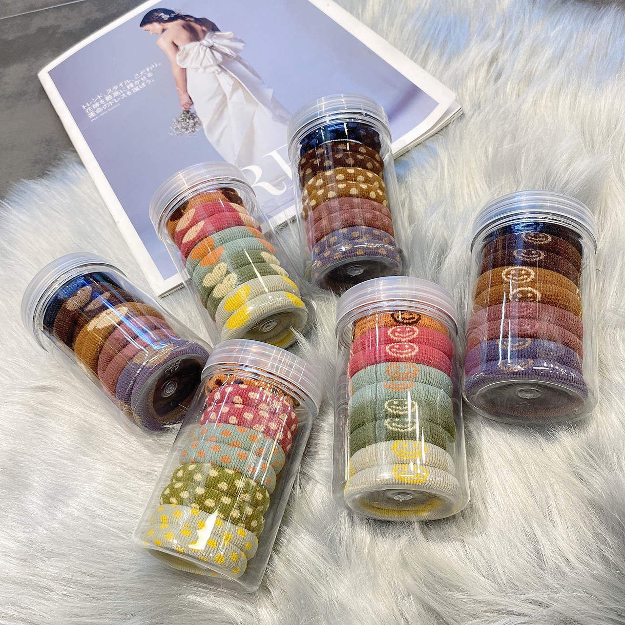 盒装无接缝彩色弹力少女百搭皮筋