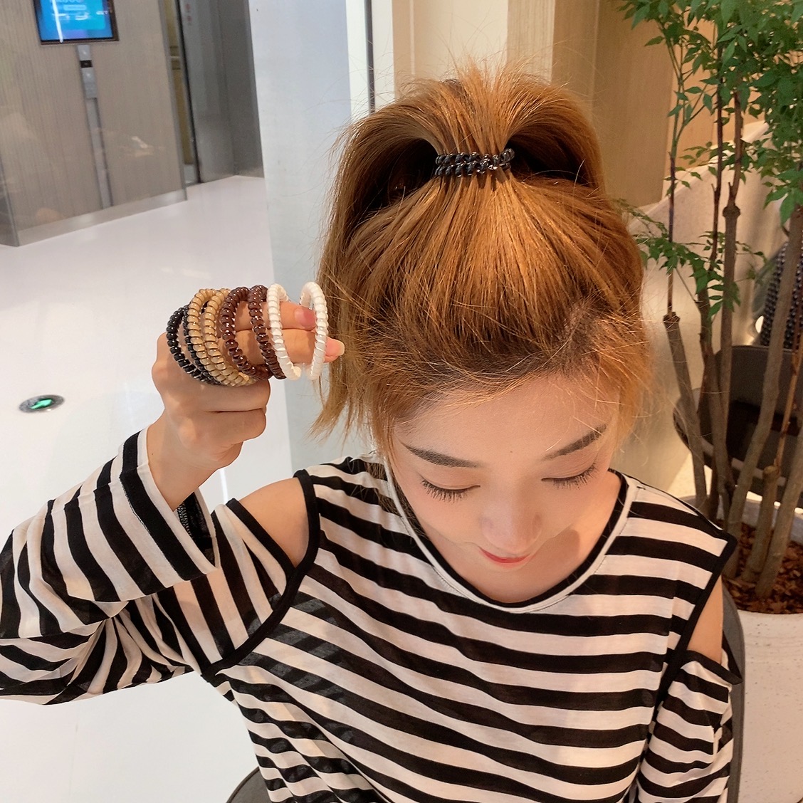 发圈电话线简约细头绳发饰