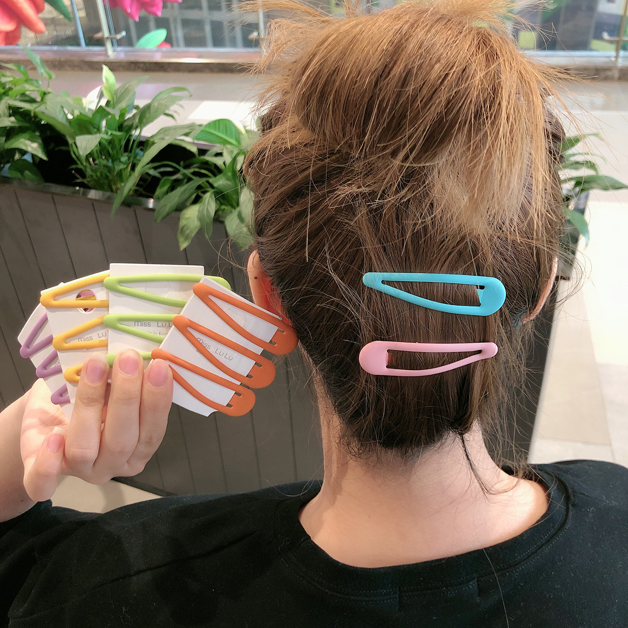 包邮甜美风网红少女彩色碎发bb夹