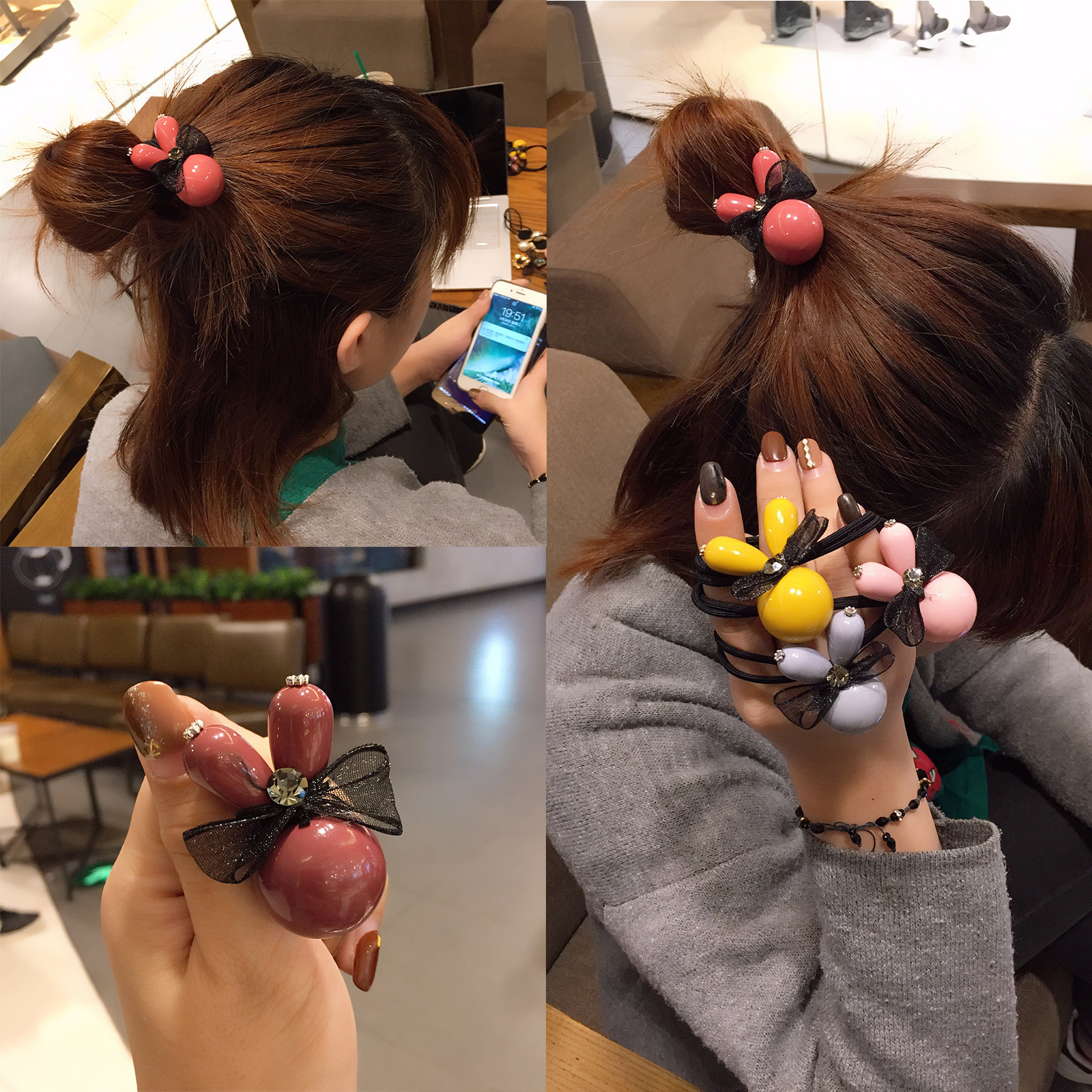 韩国新款奶油色小兔子发圈闪钻可爱简约发饰个性少女马尾丸子头绳在类目 饰品/流行首饰/时尚饰品新, 发饰中 - 来自Buy2taobao.com提供专业的淘宝代购服务