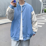 J909P55港风外景休闲宽松拼色彩虹雪山印花棒球领港风情侣夹克，男装夹克，电商A050