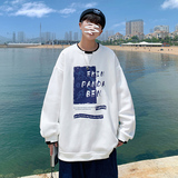Y002P45港风外景字母印花卫衣青年学生假两件圆领套头卫衣，男装卫衣，电商A050