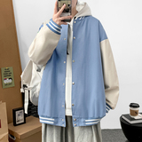J909P55室内港风春装夹克彩虹雪山印花情侣港风棒球领棒球服潮，男装夹克，电商A050