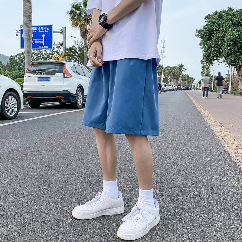 K208P20外景纯色糖果夏装薄款百搭潮流学生五分裤沙滩裤短裤,男装休闲裤,电商A050