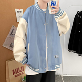 J901P53室内港风港风棒球服棒球领拼色蝴蝶印花情侣装夹克宽松，男装夹克，电商A050
