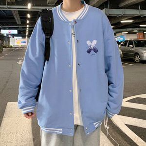 Y8888 P55 港风外景 春装休闲宽松雪山印花港风情侣学生开衫卫衣图片