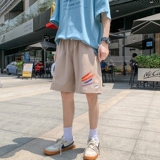 K206P25外景卡通彩虹字母印花夏装宽松加大码休闲港风五分裤，男装休闲裤，电商A050