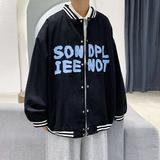 J906P50基地港风百搭大码青年情侣字母印花棒球领棒球服夹克潮，男装卫衣，电商A050